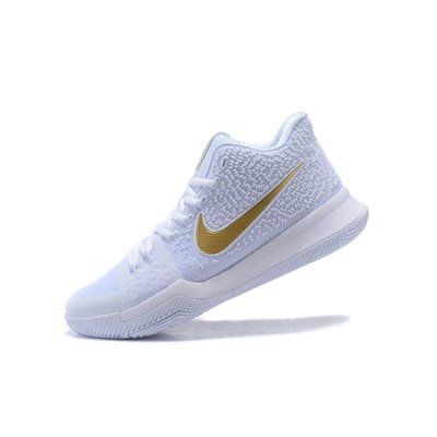 Nike Erkek Kyrie 3 Beyaz / Metal Altın Basketbol Ayakkabısı Türkiye - SH85C7VC